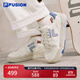 FILA FUSION斐樂潮牌女鞋BANK DX鞋時(shí)尚休閑滑板鞋 奶白/永恒藍(lán)-GI 38