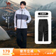 駱駝（CAMEL）機能工裝降落傘褲中性抽繩束腳闊腿褲 733CAYL6016 幻影黑 XL