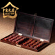 宋禮庭 SOGLYTIN中國象棋銅絲銀線(xiàn)送領(lǐng)導螺鈿小葉紫檀實(shí)木大號高檔老人生日賀壽禮 4.8CM寬1.8CM厚