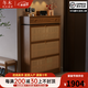 冬木實(shí)木超薄鞋柜門(mén)口入戶(hù)柜家用翻斗鞋架玄關(guān)收納柜簡(jiǎn)約防塵藤編鞋柜 翻斗式雙層擴容-100CM-胡桃色