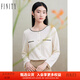 菲妮迪品牌T恤春秋季簡(jiǎn)約氣質(zhì)小香風(fēng)設計感圓領(lǐng)長(cháng)袖上衣 米白色 L