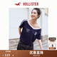 HOLLISTER25夏季新款澤西風(fēng)學(xué)院棉質(zhì)斜肩露肩T恤女裝KI357-4058 海軍藍 XS (160/84A)