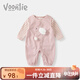 凡獵女童背帶褲套裝秋裝2025新款嬰兒洋氣時(shí)髦衣服寶寶兩件套春秋 粉色 80