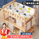 Bangluoou實(shí)木尿布臺嬰兒護理臺換尿布多功能可移動(dòng)嬰兒床新生寶寶穿衣臺 【加固實(shí)木三層】小龍仔棉墊（含晾衣架）