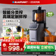 藍寶（BLAUPUNKT）榨汁機原汁機家用渣汁分離果汁機冰淇淋機全自動(dòng)大口徑水果蔬菜榨汁高出汁好清洗純汁率99%星空灰