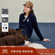 茵曼萌趣刺繡拉毛針織開(kāi)衫2025秋女裝新款長(cháng)袖毛衣外套 深藍色 M