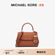 MICHAEL KORS邁克高仕 MK Ava 超小號皮質(zhì)翻蓋迷你手提包斜挎包 牛皮棕 230 迷你