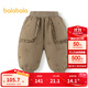巴拉巴拉兒童羽絨褲女童外穿長(cháng)褲冬季保暖褲時(shí)尚洋氣精致甜美可愛(ài) 咖啡A51212 90