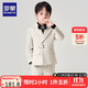 羅蒙兒童西裝套裝花童鋼琴演出服主持人禮服男孩周歲生日西服 米白160