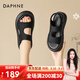 達芙妮（DAPHNE）涼鞋女運動(dòng)夏季厚底英倫風(fēng)百搭外穿一腳蹬露趾2025新款 黑色 38 標準碼