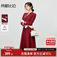 尚都比拉立領(lǐng)盤(pán)扣國風(fēng)連衣裙女秋季假斜襟優(yōu)雅開(kāi)叉大擺裙修身收腰中長(cháng)裙