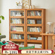 香木語(yǔ)實(shí)木書(shū)架落地組合柜帶玻璃門(mén)書(shū)柜收納書(shū)櫥美式家用儲物柜