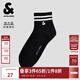 杰克·瓊斯（JACK&JONES）男裝夏季新款logo刺繡日常休閑百搭舒適短筒襪子22521Q028 黑色E41 2雙 L