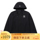 美職棒（MLB）官方 外套女裝25春秋季新款背標簡(jiǎn)約沖鋒上衣休閑服男士連帽夾克 紐約洋基隊/黑色/0154 S 165/88A