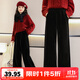 優(yōu)優(yōu)1點(diǎn)（Yoyo one）女童闊腿褲春秋2025新款兒童金絲絨褲子加厚直筒褲中大童黑色加絨 15191黑色【春秋款不加絨】 160 160cm