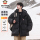 大嘴猴（paul frank）羽絨服男秋冬季厚款保暖85%白鴨絨外套男防寒上衣男 黑色 M
