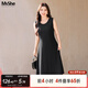 MsShe【重工燙鉆牛仔外套背心連衣裙套裝】大碼女裝2025秋裝胖mm 連衣裙-黑色現貨 4XL