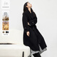 對白【杜鵑同款】極簡(jiǎn)風(fēng)駝絨雙面呢羊毛大衣女2025冬新款毛呢外套 靜謐黑 M