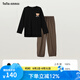 tutuannatutuann全棉睡衣女秋款 小熊印花套頭長(zhǎng)袖情侶家居服套裝女可外穿 黑色男款 M 175/96A (適合身高165-175c體重