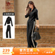 駱駝（CAMEL）立領健身女裝撞色修身兩件套運動服 Y24CAWL6620 幻影黑 XXL