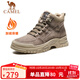 駱駝（CAMEL）男士馬丁靴戶(hù)外運動(dòng)休閑復古加絨工裝鞋 GE12235362R 卡其加絨 43