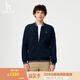 哈吉斯（HAZZYS）男裝 2025春季新款外套簡(jiǎn)約休閑針織開(kāi)衫男ABYZD0CAD02 藏青色NV 3XL （190/108A 54）