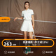 Monster Guardians運動短袖女 潮流復(fù)古撞色翻領(lǐng)短款t恤戶外跑步網(wǎng)球POLO衫 白色 M