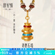 世紀(jì)緣許愿石塔黃金吊墜古法足金六字真言瑪尼石琺瑯掛墜生日禮物 5.88g