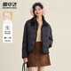 雪中飛女士短款羽絨服冬季拼接小格子風(fēng)設計簡(jiǎn)約時(shí)尚大方保暖羽絨衣服 黑色 M (160)