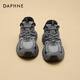 達芙妮加絨運動(dòng)鞋2025年新款灰色加絨老爹女鞋冬季厚底保暖棉鞋休閑鞋子