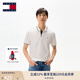 TOMMY JEANS【潮流鑲邊】25夏季男裝純棉珠地網(wǎng)眼商務(wù)翻領(lǐng)短袖T恤POLO20745 白色YBL L