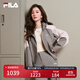 FILA 楊冪同款|斐樂官方女裝梭織外套2025秋新款時尚寬松連帽短款夾克 云跡灰-DY L 170/88A/L