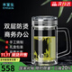 水宜生玻璃杯高檔水晶杯辦公商務(wù)泡茶杯帶手柄雙層防燙帶把手男士水杯子 禮盒包裝450ml