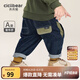 齊齊熊（ciciibear）[520GA類軟牛仔褲]齊齊熊寶寶褲子加絨加厚冬款男童保暖兒童童裝 丹寧藍(lán)【春秋款】 130