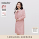 珂萊蒂爾2025通勤氣質(zhì)淑女H型圓領(lǐng)真兩件套式無袖連衣裙女 淡紅 XL