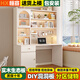 恒宣實(shí)木電腦桌臺式桌子家用學(xué)習桌書(shū)桌書(shū)架組合一體桌簡(jiǎn)約學(xué)生寫(xiě)字桌 【奶油白抽屜在左】升級實(shí)木生態(tài)板 100x60x183cm