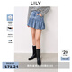 LILY【云朵PLUS牛仔】2025春新款女裝柔軟高腰氣球裙半身裙女短裙 419牛仔藍 XL
