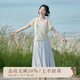 七月夕原創(chuàng)漢服 閩花映夏 繡花唐褙子花苞裙褲子新國風(fēng)休閑套裝女 閩花映夏 花苞裙藍(lán) 現(xiàn)貨 L