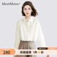 MeetMetro瑪依爾白色休閑通勤襯衫女2025秋新款氣質(zhì)時尚職業(yè)襯衣 米白MJ934935 M
