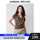 UR【鐘楚曦聯(lián)名款】2025秋季新款女裝民族風(fēng)修身T恤UYL450232 淺紅棕 M