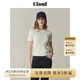 ELAND衣戀針織T恤女甜美絞花小圓領(lǐng)修身顯瘦短袖上衣2025夏季新款 象牙白/白色(39)Ivory S /160