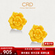 CRD克徠帝黃金耳釘牡丹花足金耳飾女花開(kāi)富貴足金999實(shí)心節日禮物 4.7g