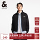 杰克·瓊斯（JACK&JONES）25年男裝春秋款外套男多色商務(wù)休閑夾克翻領(lǐng)100%純棉行政夾克短款 E40黑色 M