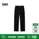森馬（Semir）休閑褲女冬純棉燈芯絨半松緊腰打褶寬松闊腿褲工裝褲101724127004