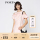 PORTS寶姿 秋季新品女裝露肩短袖連衣裙SA9D032GFD026 淺粉 S (4)