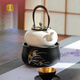鶯歌燒 電陶爐輕音茶爐蘭花家用紅外小型迷你燒水煮茶器圍爐煮茶泡茶器 幽蘭+雪花釉柿形陶壺套裝1件