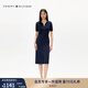 TOMMY HILFIGER【針織拼接】25夏季女裝氣質(zhì)收腰修身顯瘦POLO裙連衣裙47324 藏青色C1G L 38