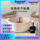 BAMBETEL班貝特德國品牌鈦陶瓷不粘湯鍋燉鍋家用奶鍋煮湯鍋煎炒蒸煮—體鍋【內(nèi)奶白色】帶蓋+蒸籠2-5人 24cm