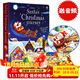 Usborne 圣誕老人的圣誕之旅Santa‘s Christmas Journey with Wind-Up Sleigh英文原版兒童讀物軌道書扭動(dòng)發(fā)條書圣誕節(jié)主題繪本