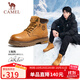 駱駝（CAMEL）王俊凱同款馬丁靴高幫戶(hù)外工裝大黃靴情侶 G15W136025 沙漠黃 42